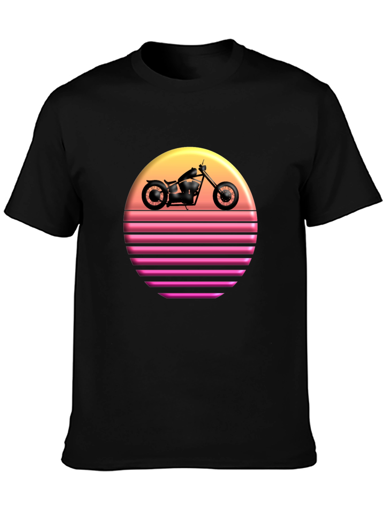 Retro Sunset Motorcycle Graphic T-Shirt