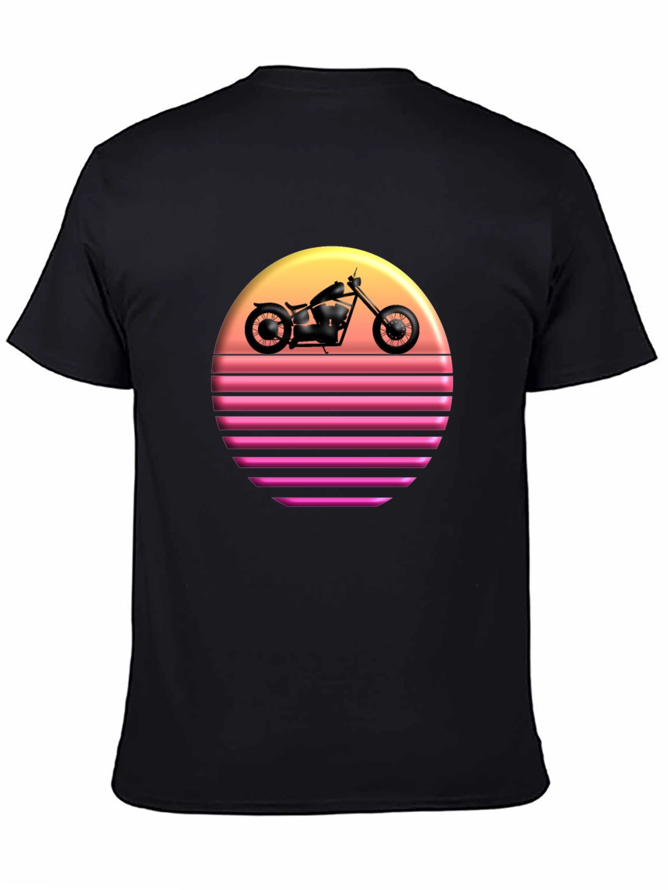 Retro Sunset Motorcycle Graphic T-Shirt