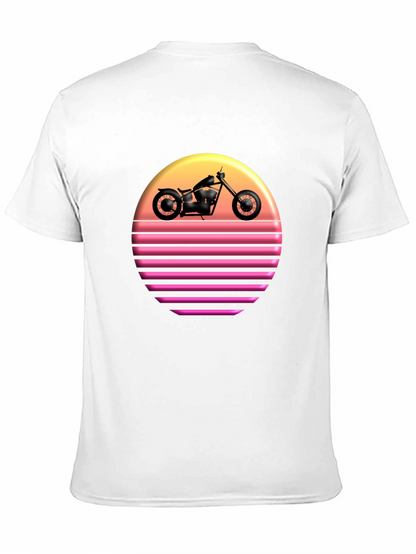 Retro Sunset Motorcycle Graphic T-Shirt