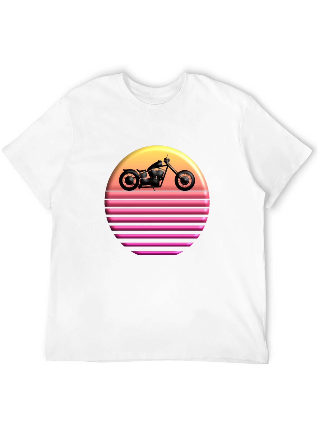 Retro Sunset Motorcycle Graphic T-Shirt