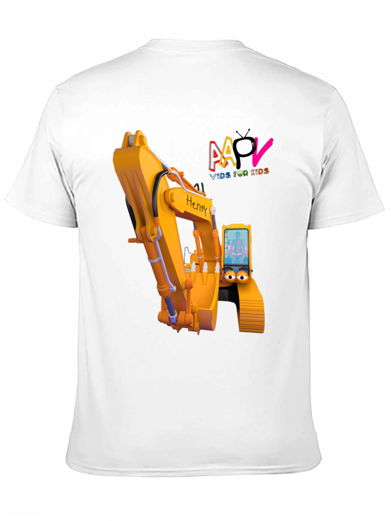 Cartoon Excavator T-Shirt - Kids Animated Digger Tee