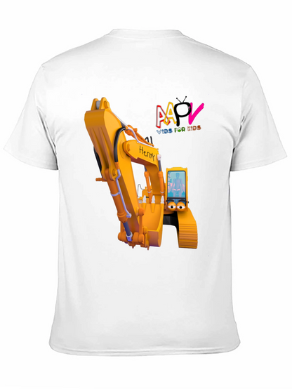Cartoon Excavator T-Shirt - Kids Animated Digger Tee