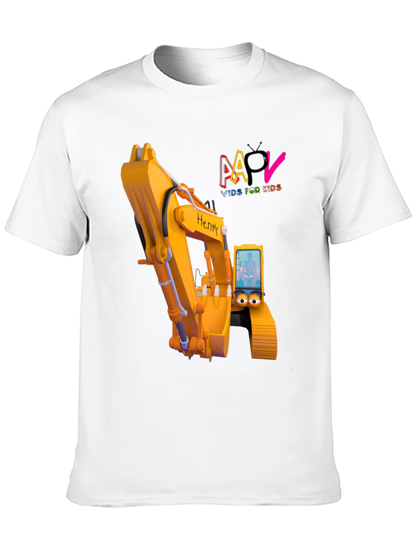 Cartoon Excavator T-Shirt - Kids Animated Digger Tee
