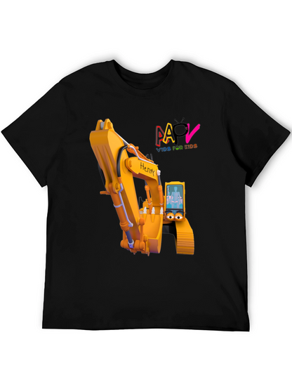 Cartoon Excavator T-Shirt - Kids Animated Digger Tee