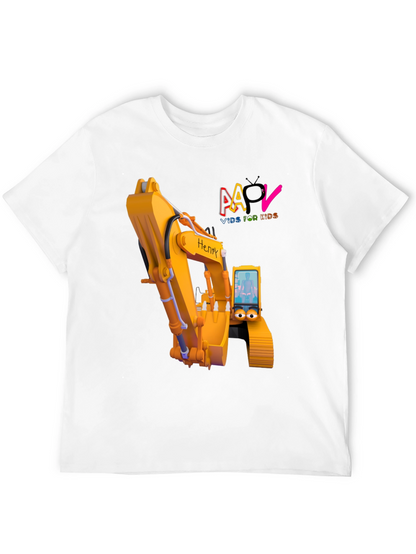 Cartoon Excavator T-Shirt - Kids Animated Digger Tee