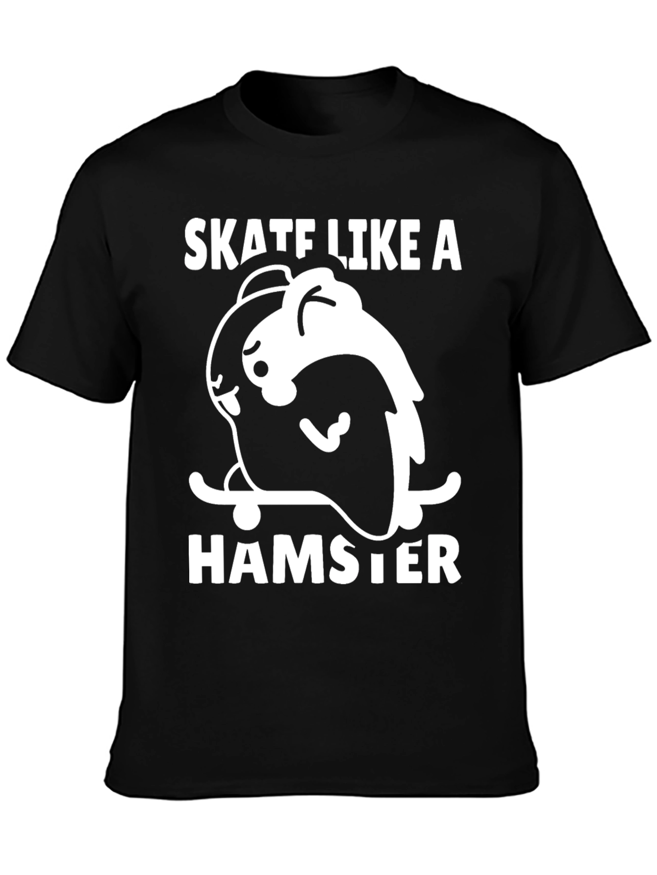 Skate Like a Hamster Black T-Shirt