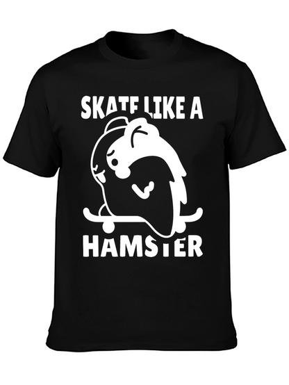 Skate Like a Hamster Black T-Shirt