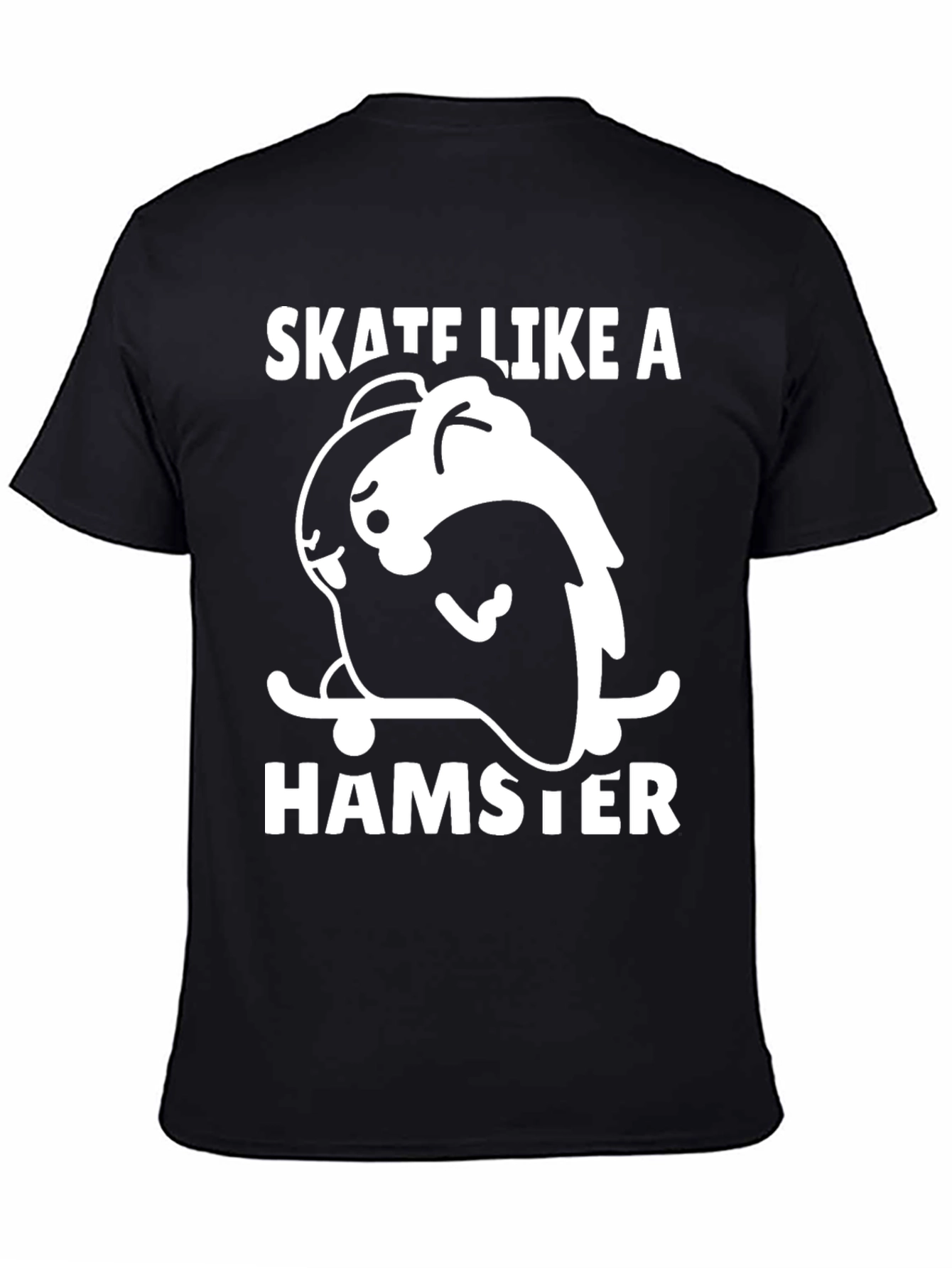 Skate Like a Hamster Black T-Shirt