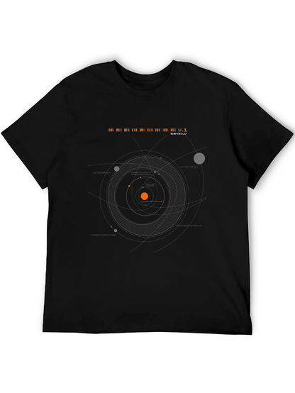 Space Orbit Black T-Shirt | Robotic Cult