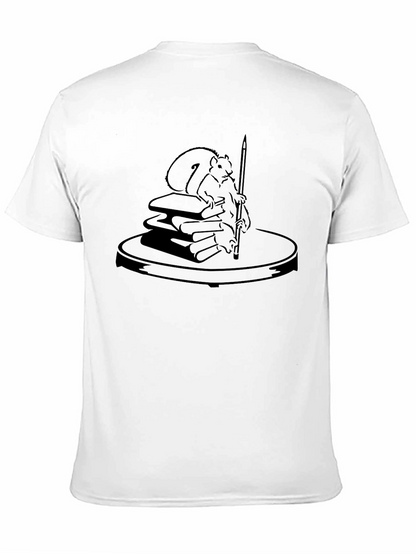 Squirrel & Books Graphic Tee - Unique Design
