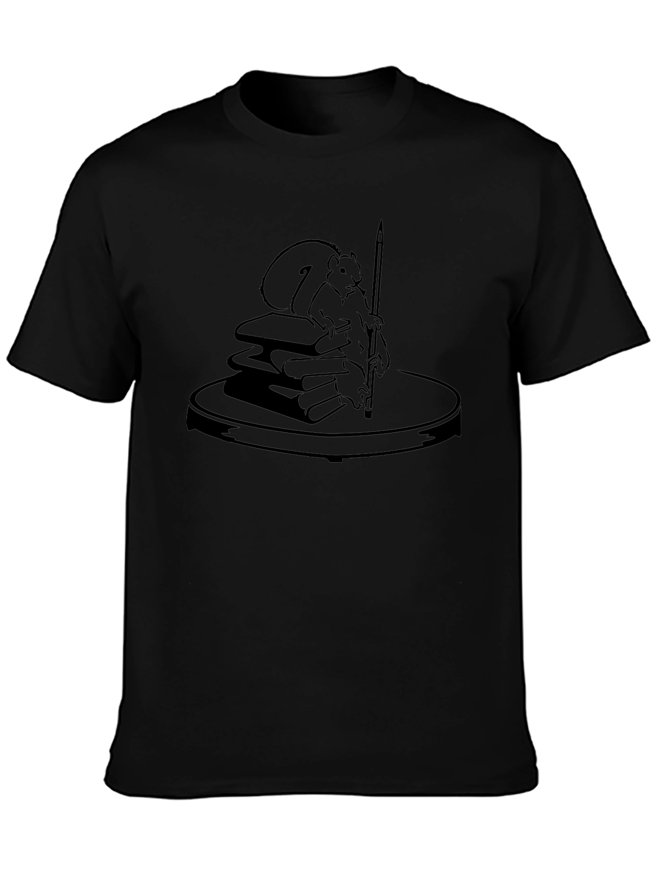 Squirrel & Books Graphic Tee - Unique Design