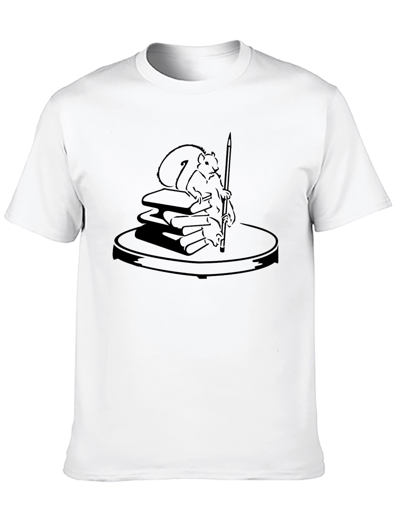 Squirrel & Books Graphic Tee - Unique Design