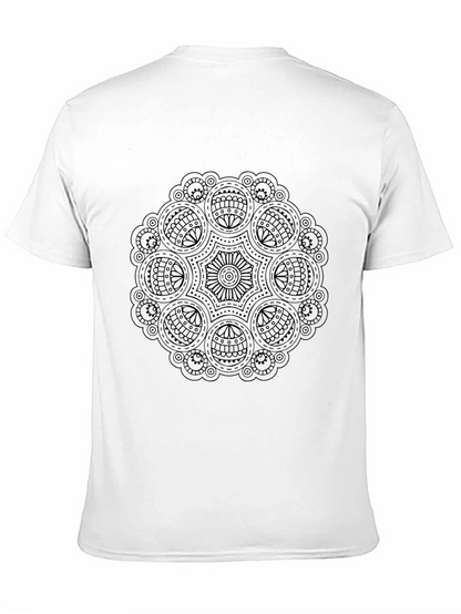 Black Mandala Print Crew Neck T-Shirt