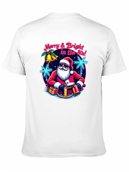Merry & Bright Retro Santa Graphic T-Shirt