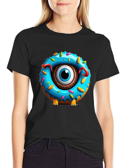 Donut Monster Graphic T-Shirt - Unique Eye-Catching Design