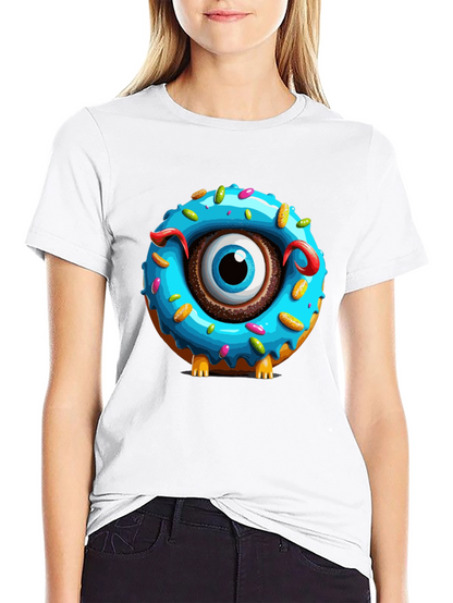 Donut Monster Graphic T-Shirt - Unique Eye-Catching Design