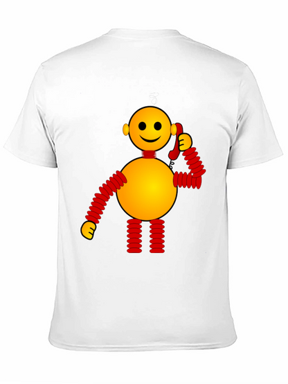 Whimsical Robot Graphic Tee - Black