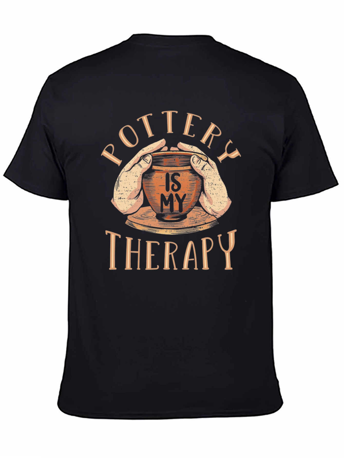 Pottery is My Therapy Black Graphic T-Shirt