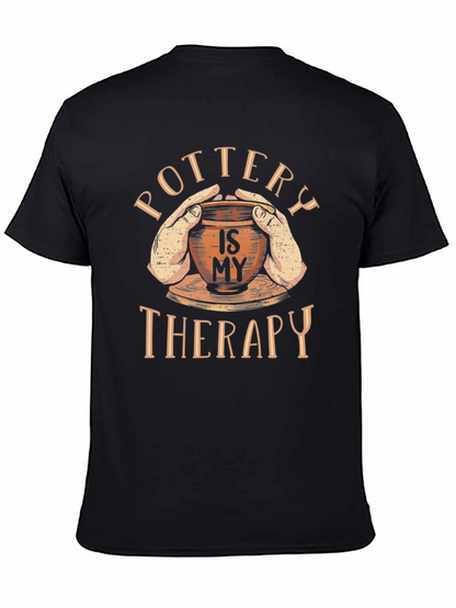 Pottery is My Therapy Black Graphic T-Shirt