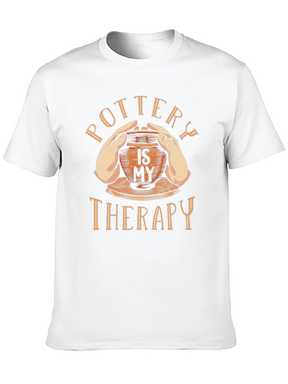 Pottery is My Therapy Black Graphic T-Shirt