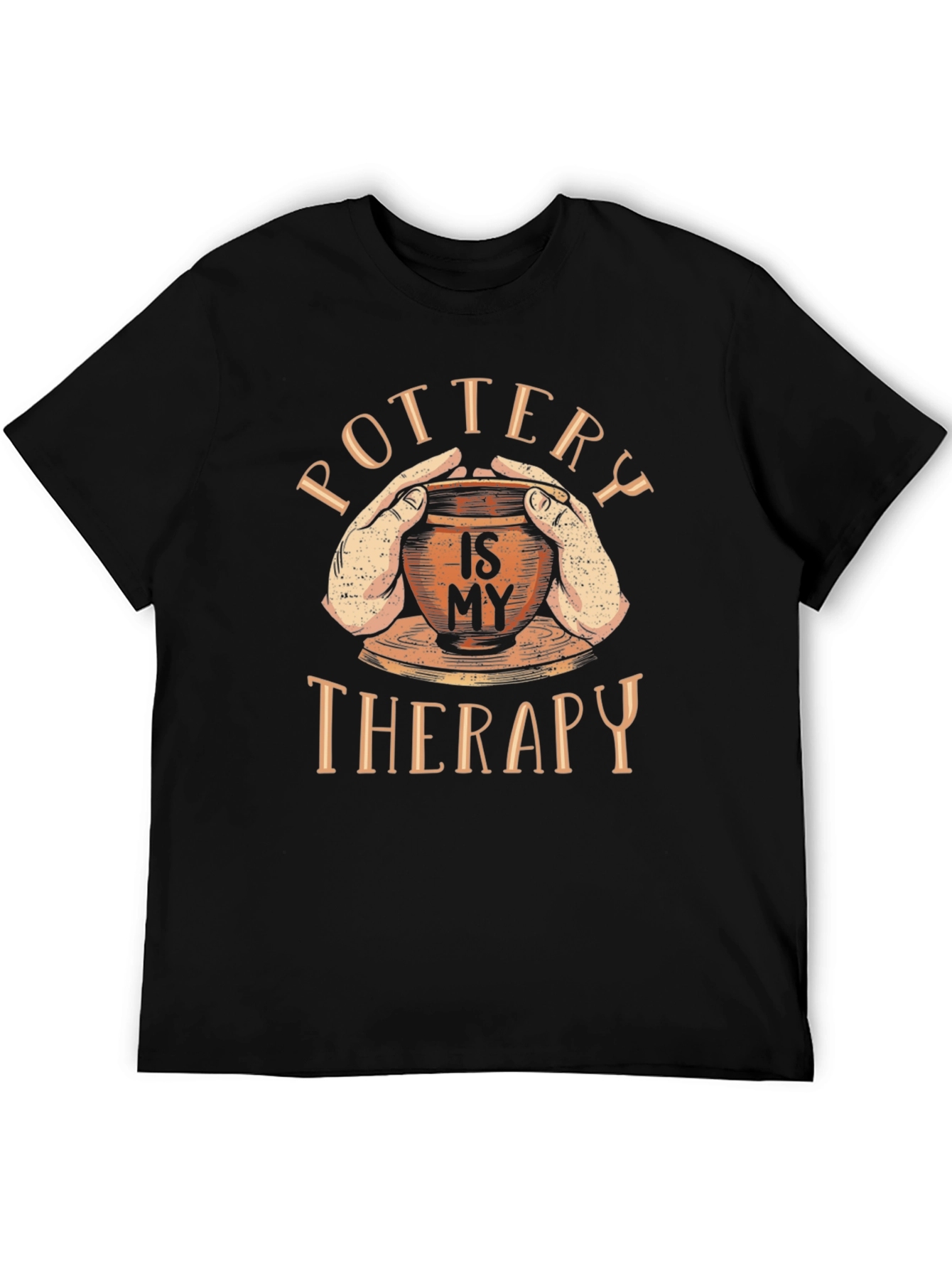 Pottery is My Therapy Black Graphic T-Shirt
