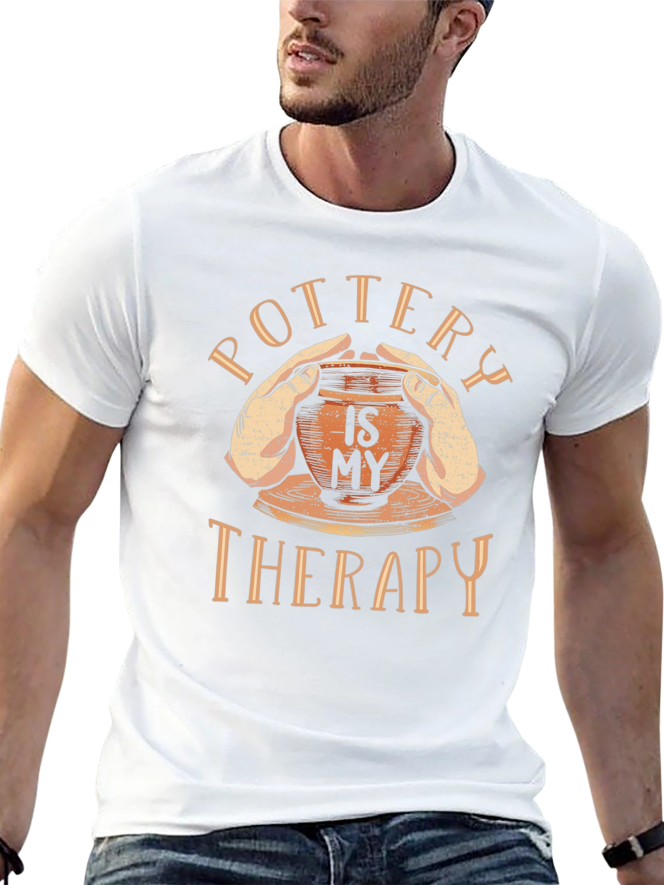 Pottery is My Therapy Black Graphic T-Shirt