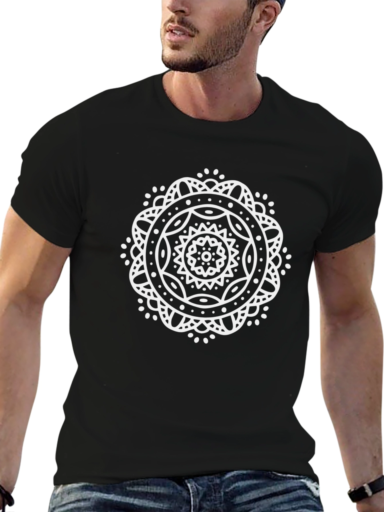 Mandala Graphic Black Tee