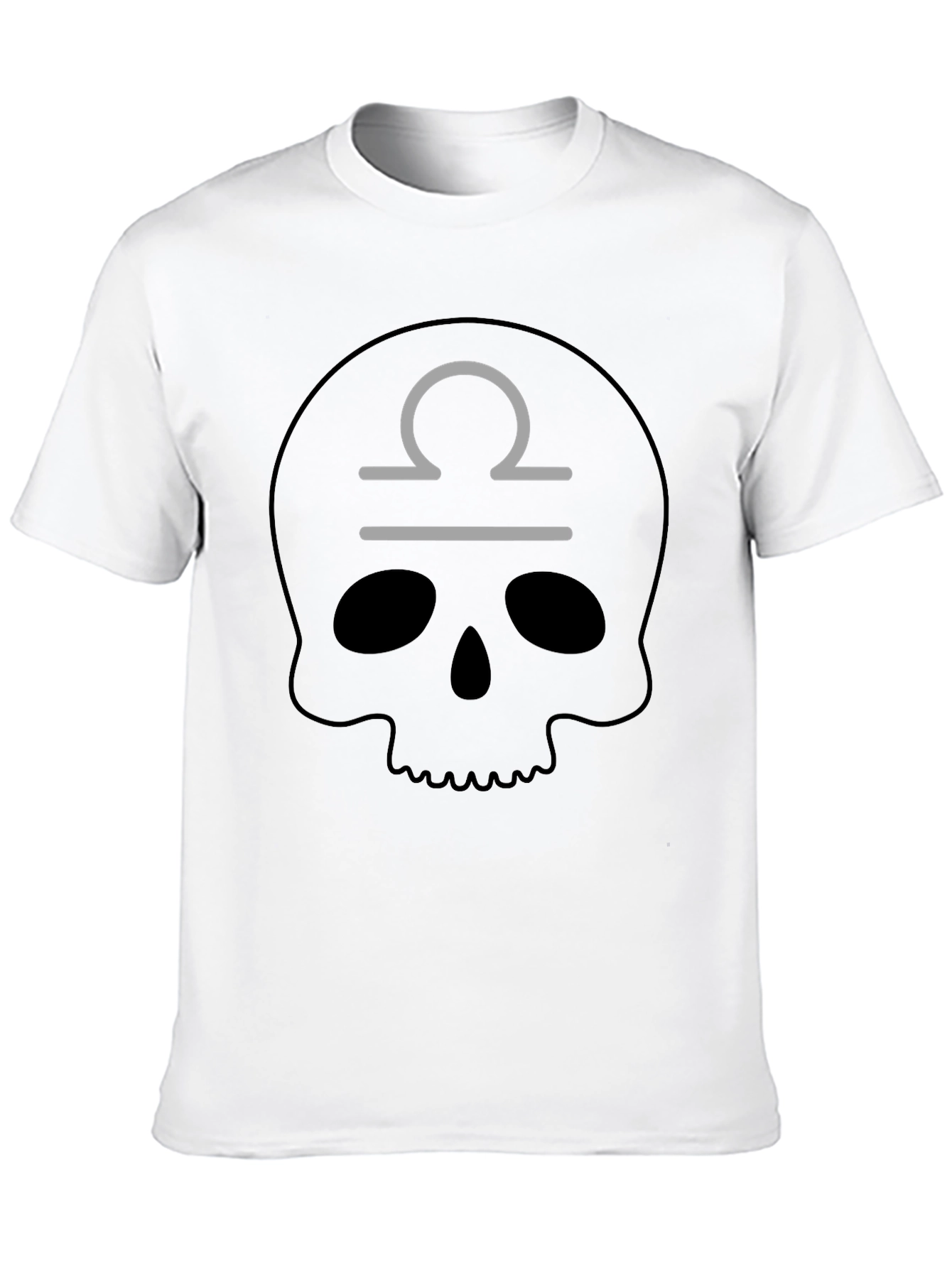 Libra Skull T-Shirt - Zodiac Sign Graphic Tee
