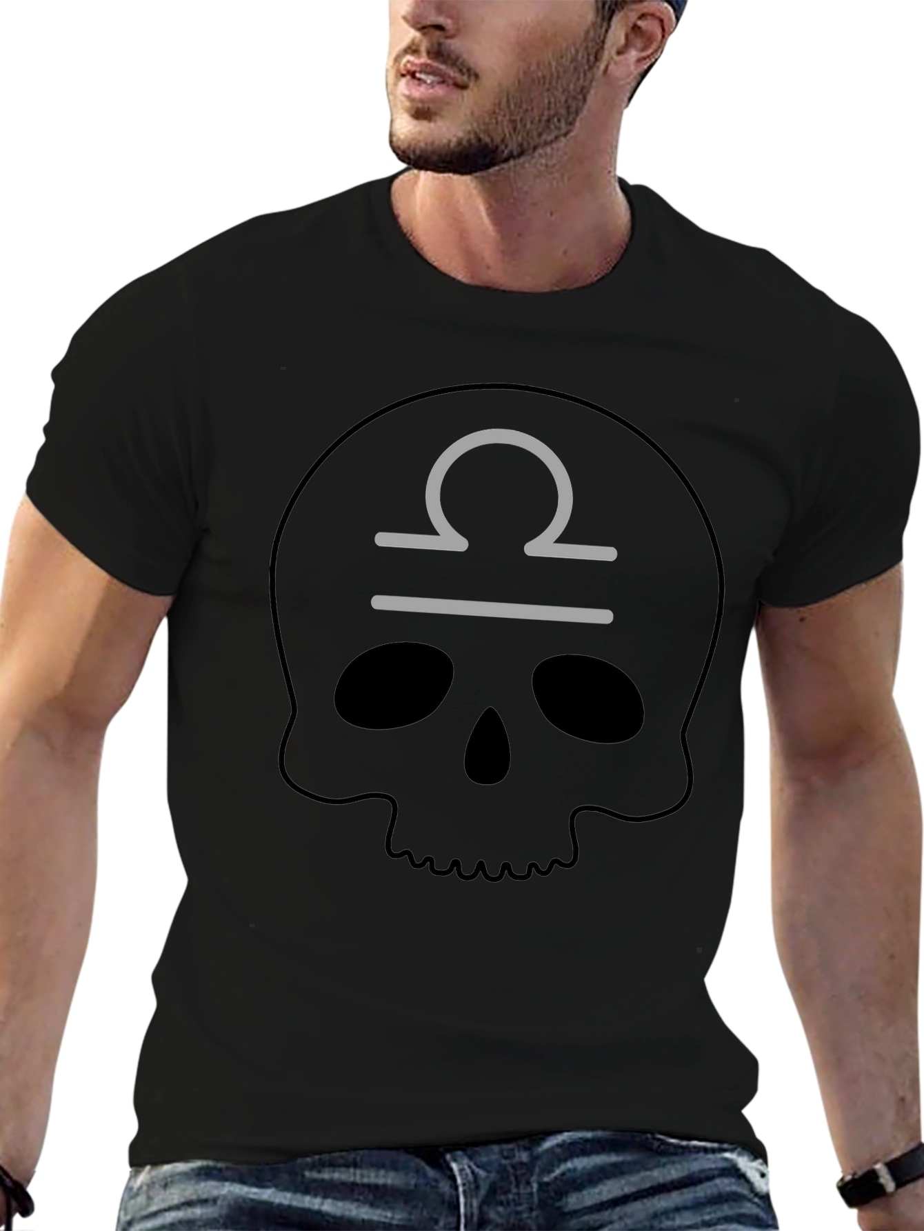 Libra Skull T-Shirt - Zodiac Sign Graphic Tee