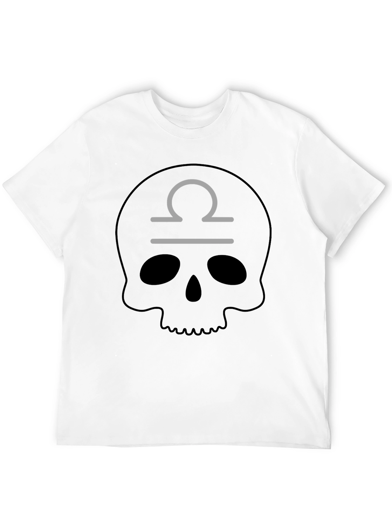 Libra Skull T-Shirt - Zodiac Sign Graphic Tee