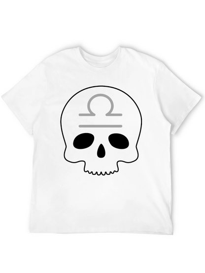 Libra Skull T-Shirt - Zodiac Sign Graphic Tee