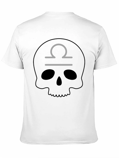 Libra Skull T-Shirt - Zodiac Sign Graphic Tee