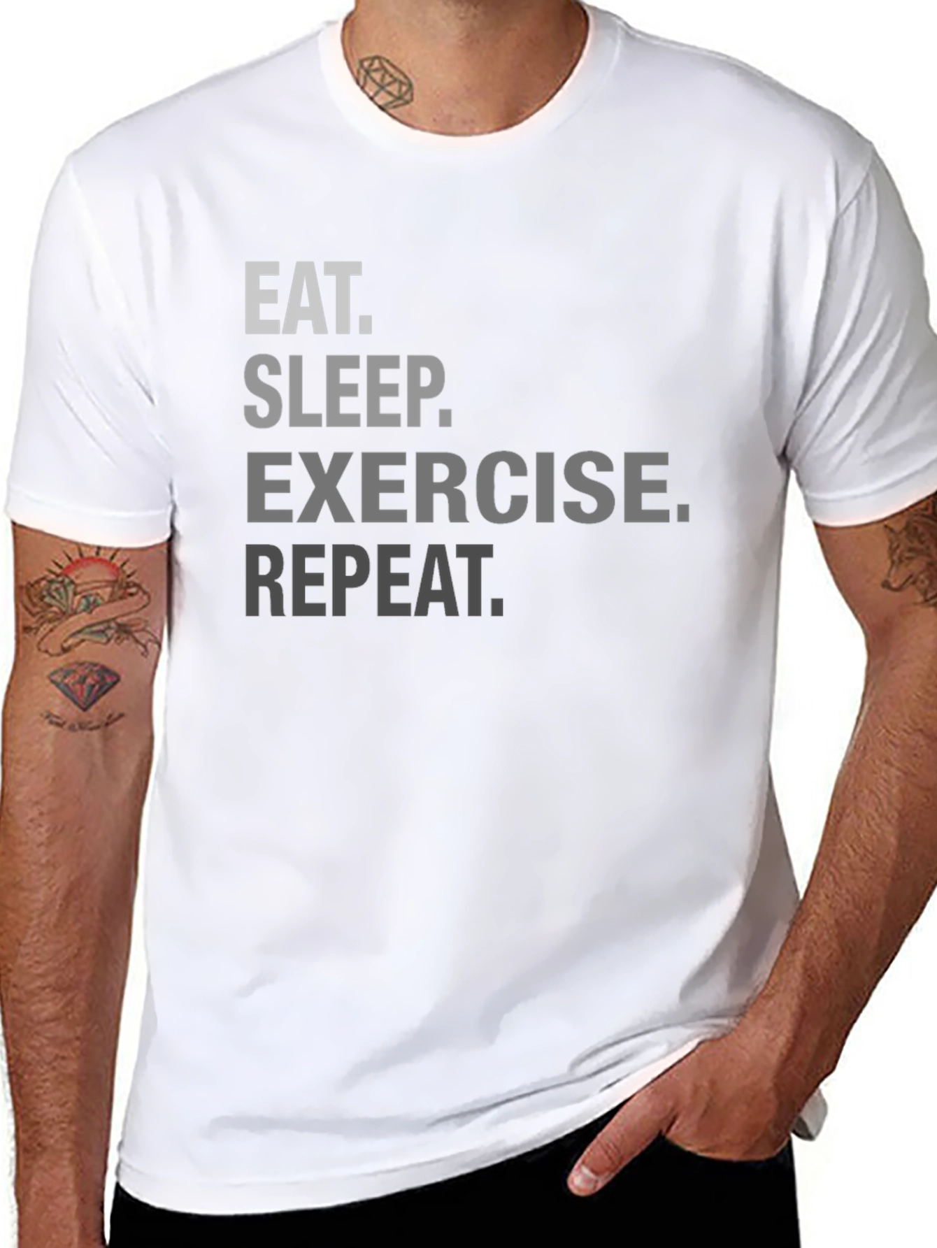 Eat Sleep Exercise Repeat Graphic Tee