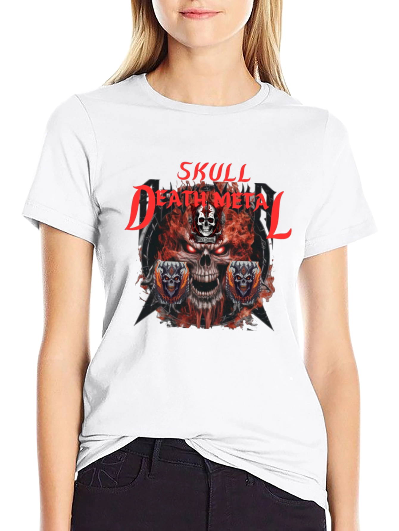 Skull Death Metal Graphic T-Shirt