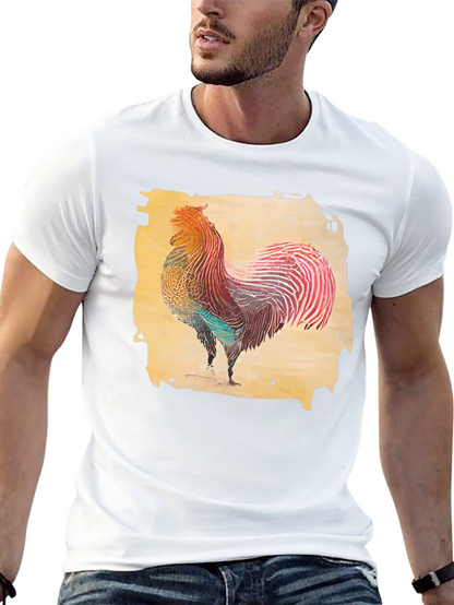 Rooster Graphic T-Shirt - Black Cotton Tee
