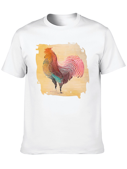 Rooster Graphic T-Shirt - Black Cotton Tee