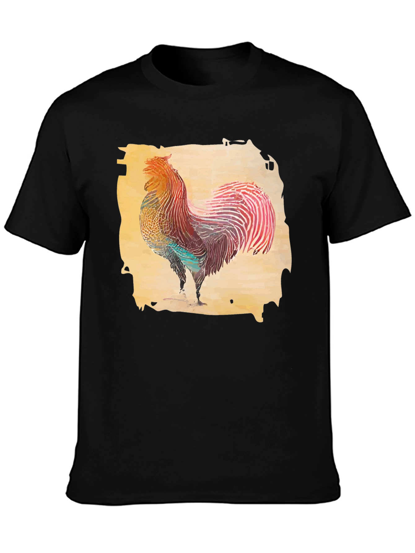 Rooster Graphic T-Shirt - Black Cotton Tee