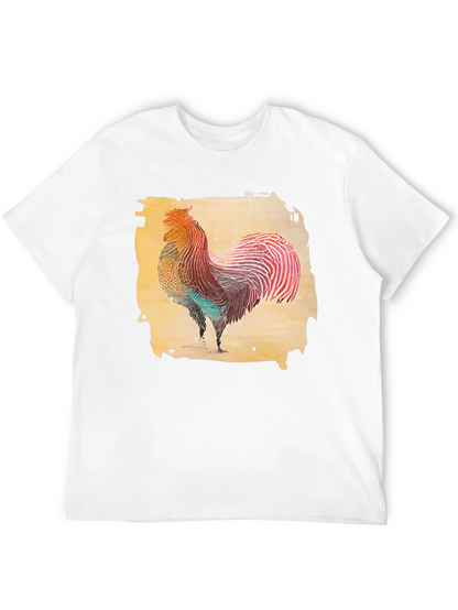 Rooster Graphic T-Shirt - Black Cotton Tee