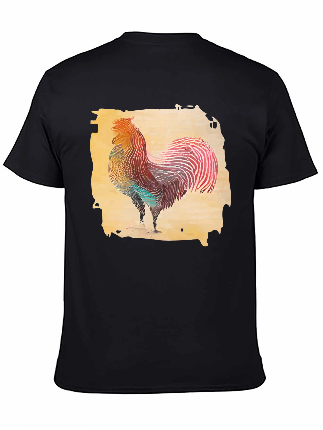 Rooster Graphic T-Shirt - Black Cotton Tee