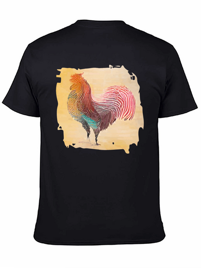 Rooster Graphic T-Shirt - Black Cotton Tee