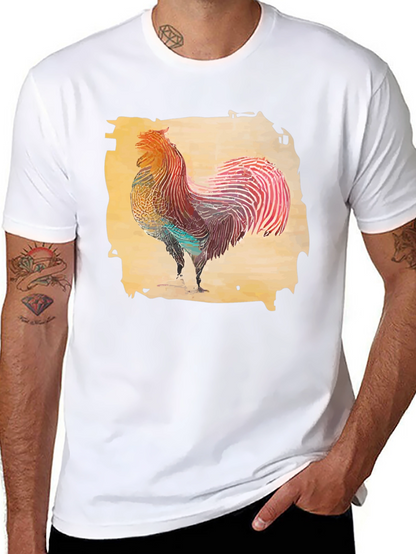 Rooster Graphic T-Shirt - Black Cotton Tee