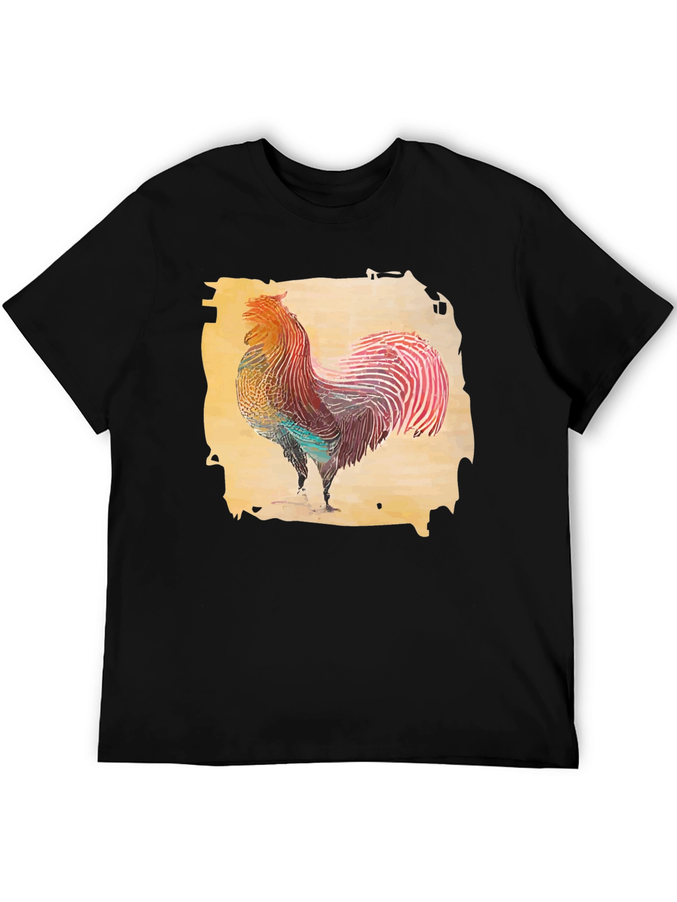 Rooster Graphic T-Shirt - Black Cotton Tee