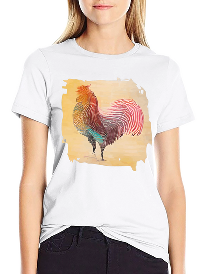 Rooster Graphic T-Shirt - Black Cotton Tee