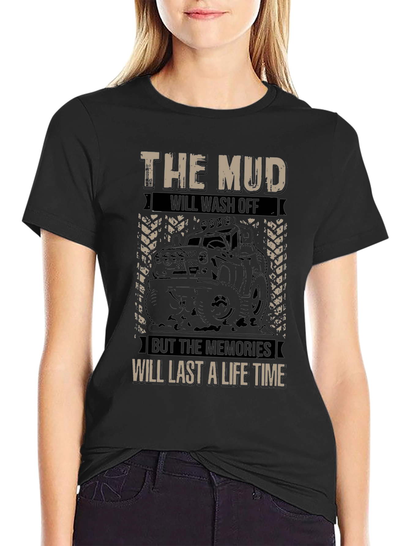 The Mud Will Wash Off Mens Black Graphic Tee