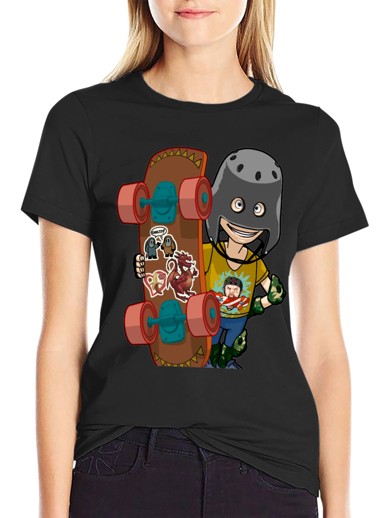 Skateboarding Cartoon T-Shirt