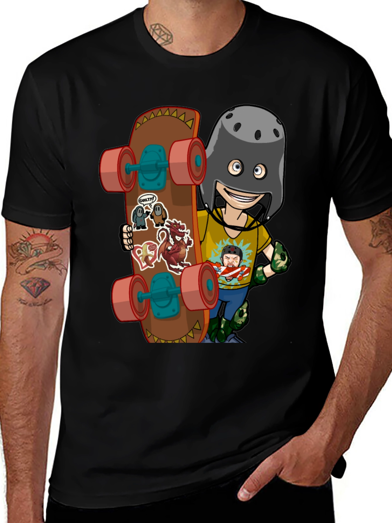 Skateboarding Cartoon T-Shirt