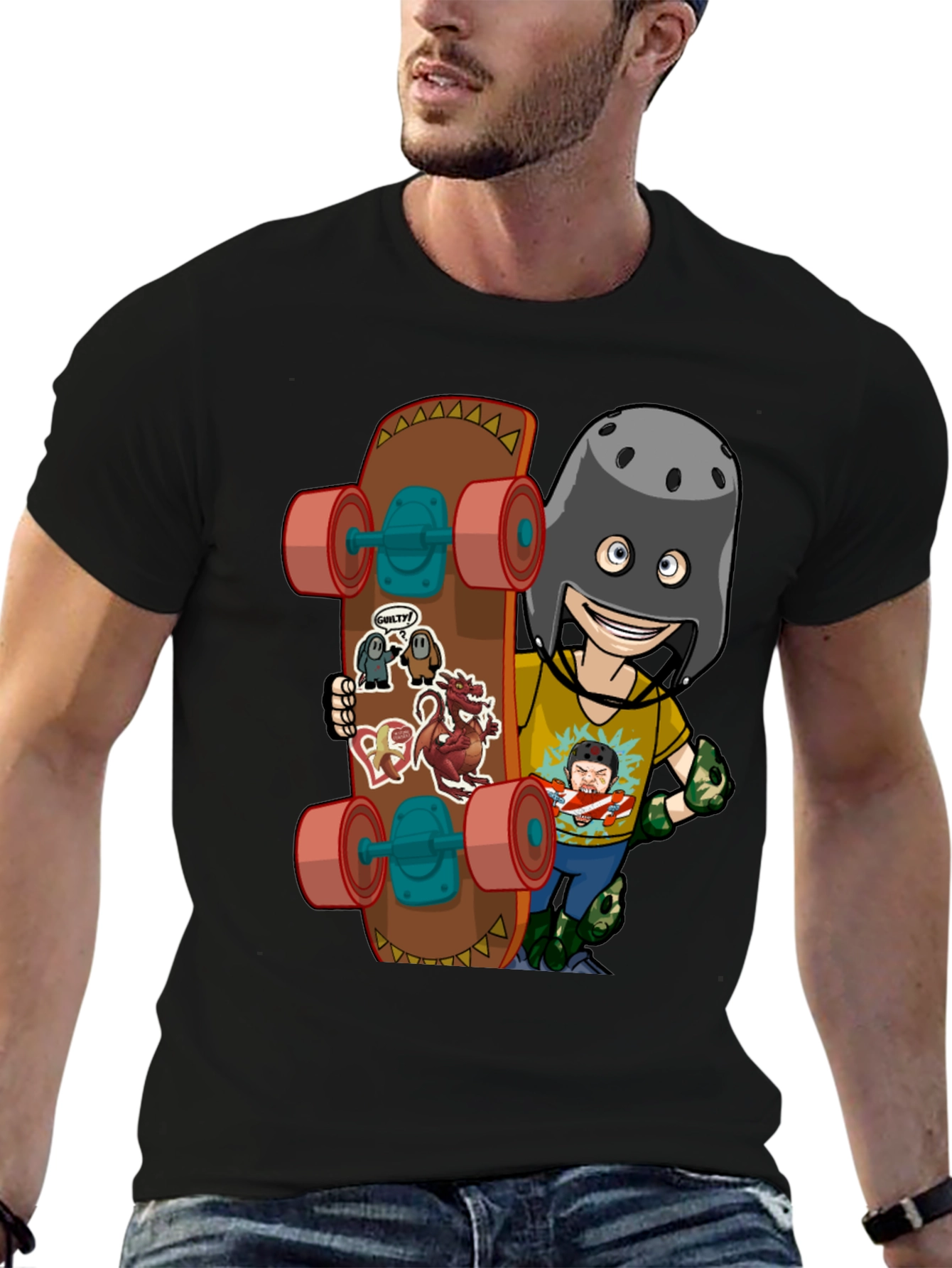 Skateboarding Cartoon T-Shirt