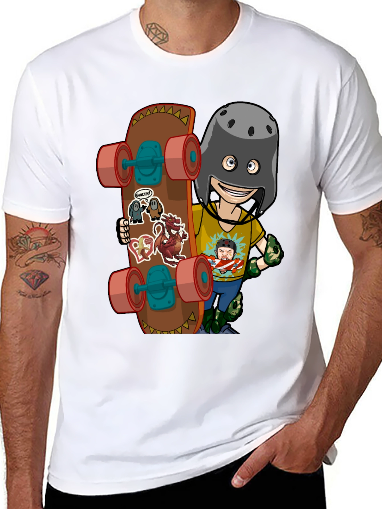 Skateboarding Cartoon T-Shirt