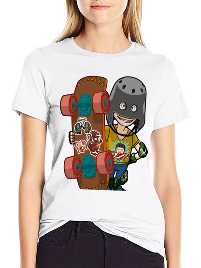 Skateboarding Cartoon T-Shirt
