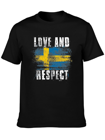 Sweden Flag Love & Respect Graphic T-Shirt